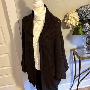 CAbi chocolate brown knit cardigan sweater M/L